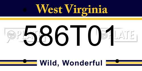 586T01 West Virginia License Plate