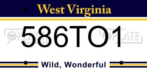 586TO1 West Virginia License Plate
