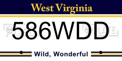 586WDD West Virginia License Plate