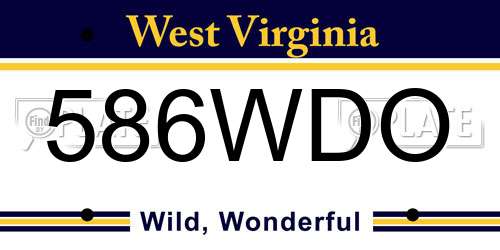 586WDO West Virginia License Plate