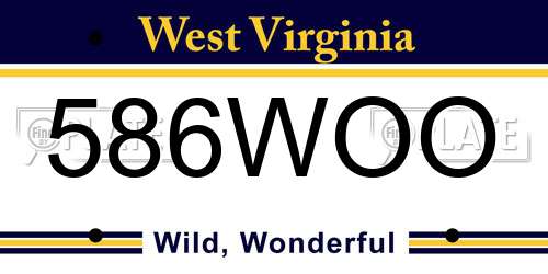 586WOO West Virginia License Plate