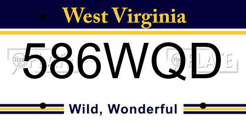 586WQD West Virginia License Plate