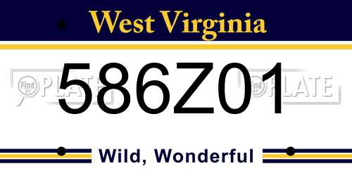 586Z01 West Virginia License Plate
