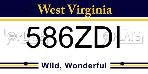 586ZDI West Virginia License Plate