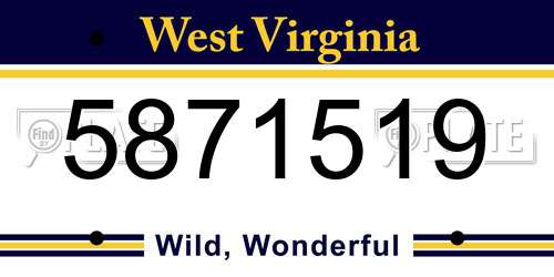 5871519 West Virginia License Plate