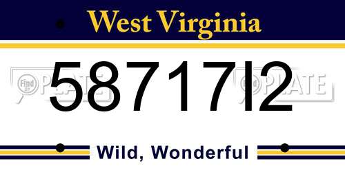 58717I2 West Virginia License Plate