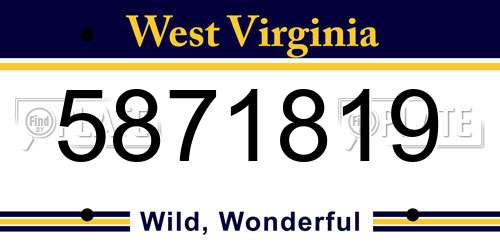 5871819 West Virginia License Plate