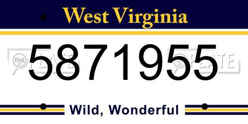 5871955 West Virginia License Plate