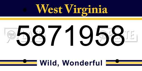 5871958 West Virginia License Plate
