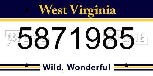 5871985 West Virginia License Plate