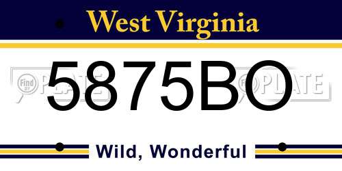 5875BO West Virginia License Plate