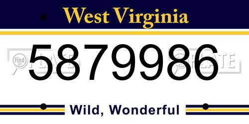 5879986 West Virginia License Plate