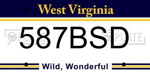 587BSD West Virginia License Plate