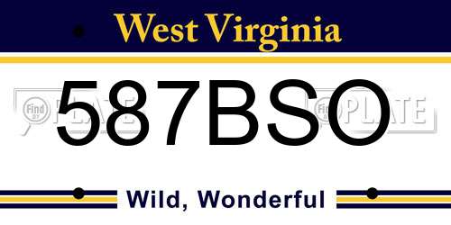 587BSO West Virginia License Plate