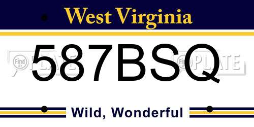 587BSQ West Virginia License Plate