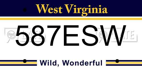 587ESW West Virginia License Plate