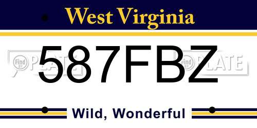587FBZ West Virginia License Plate