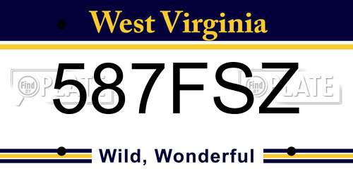 587FSZ West Virginia License Plate