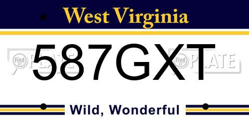 587GXT West Virginia License Plate