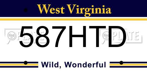 587HTD West Virginia License Plate