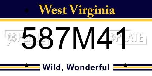 587M41 West Virginia License Plate