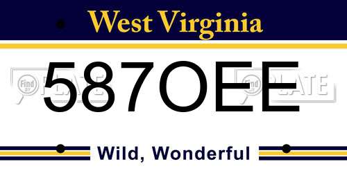 587OEE West Virginia License Plate