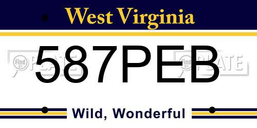 587PEB West Virginia License Plate