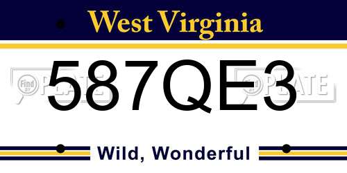 587QE3 West Virginia License Plate