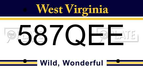 587QEE West Virginia License Plate