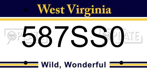 587SS0 West Virginia License Plate