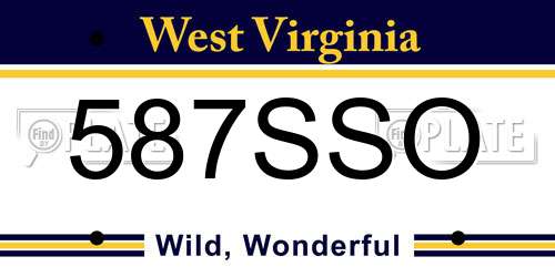 587SSO West Virginia License Plate
