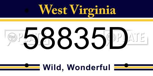 58835D West Virginia License Plate