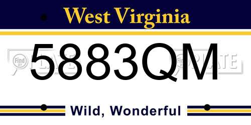5883QM West Virginia License Plate
