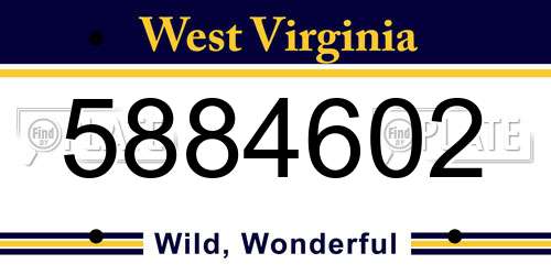 5884602 West Virginia License Plate