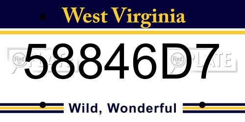 58846D7 West Virginia License Plate