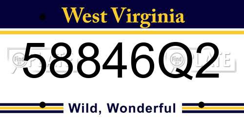 58846Q2 West Virginia License Plate