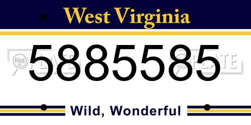 5885585 West Virginia License Plate