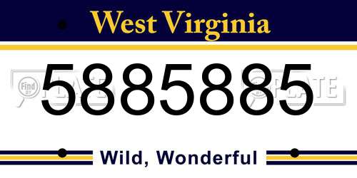 5885885 West Virginia License Plate