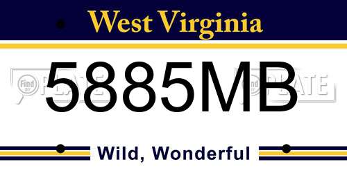 5885MB West Virginia License Plate