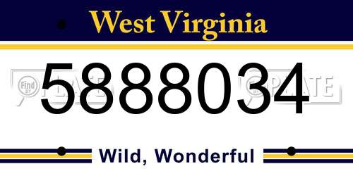 5888034 West Virginia License Plate
