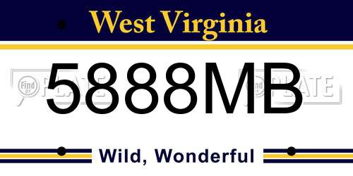 5888MB West Virginia License Plate