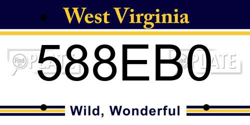 588EB0 West Virginia License Plate