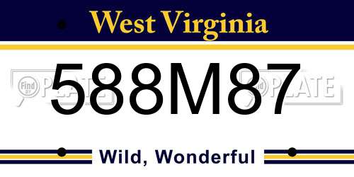 588M87 West Virginia License Plate