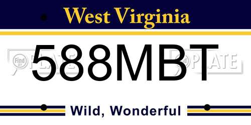 588MBT West Virginia License Plate