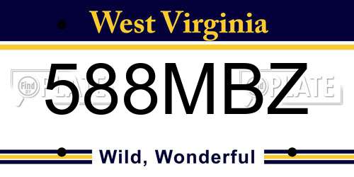 588MBZ West Virginia License Plate