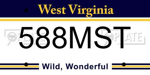 588MST West Virginia License Plate