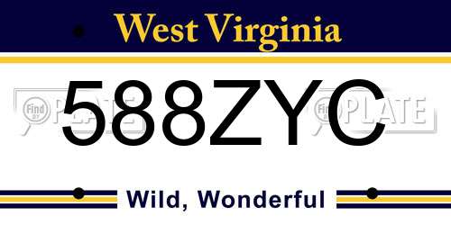 588ZYC West Virginia License Plate