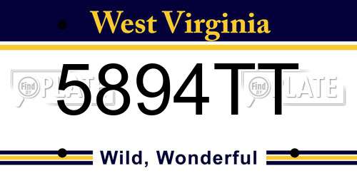 5894TT West Virginia License Plate