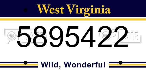 5895422 West Virginia License Plate