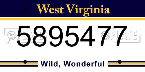 5895477 West Virginia License Plate